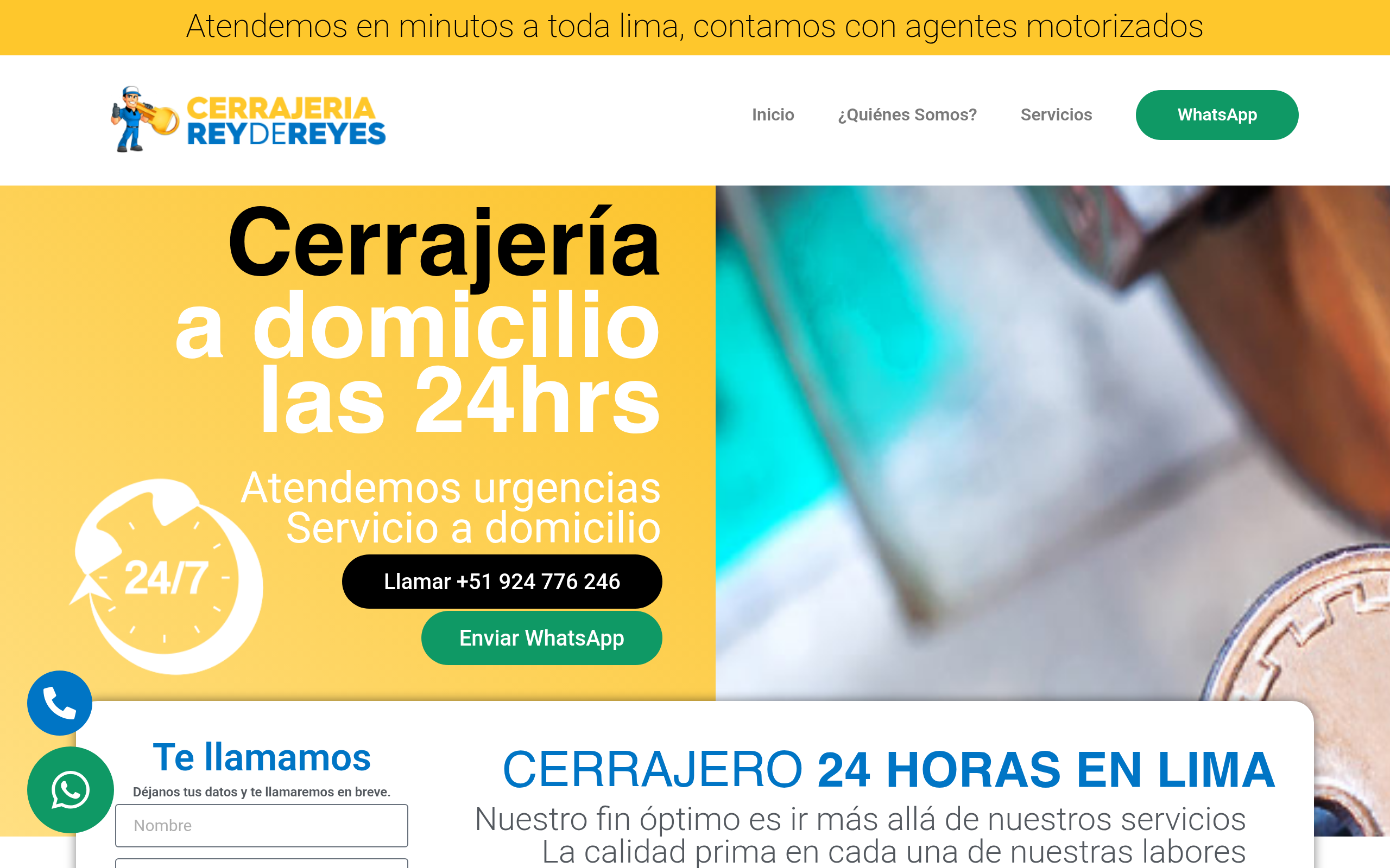 Cerrajería Rey de Reyes - Landing de Servicios